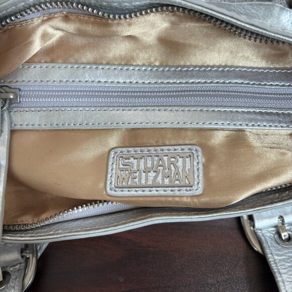 Stuart Weitzman Silver Hobo Shoulder Purse Satchel Luxury bag - Picture 5 of 10